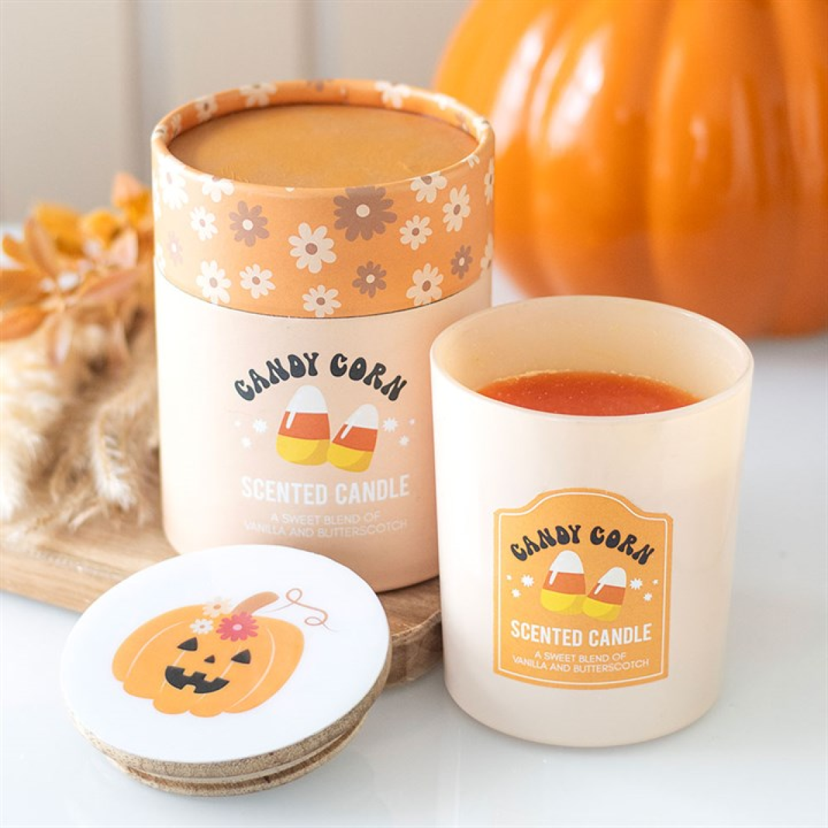 Candy Corn Vanilla and Butterscotch Candle Something Different