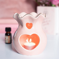 Pink Fluted Ceramic Oil Burner & Wax Warmer