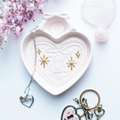 Pink Heart Locket Ceramic Trinket Dish