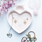 Pink Heart Locket Ceramic Trinket Dish