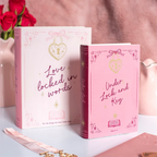Pink Heart Locket Book-Shaped Storage Boxes – Set of 2