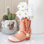 Pink Cowboy Boot Flower Vase Something Different