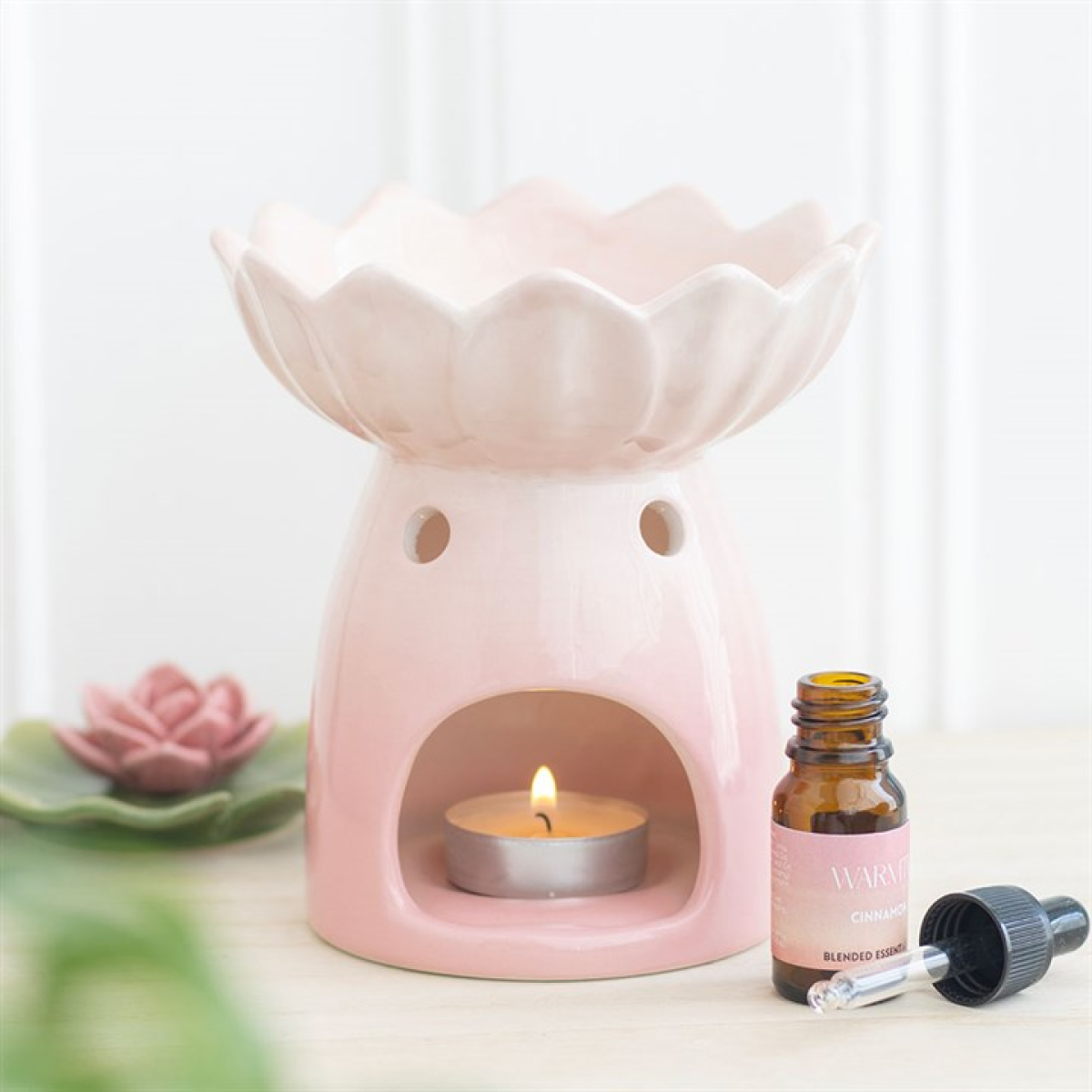 Pink Water Lily Oil Burner and Wax Warmer Something Different