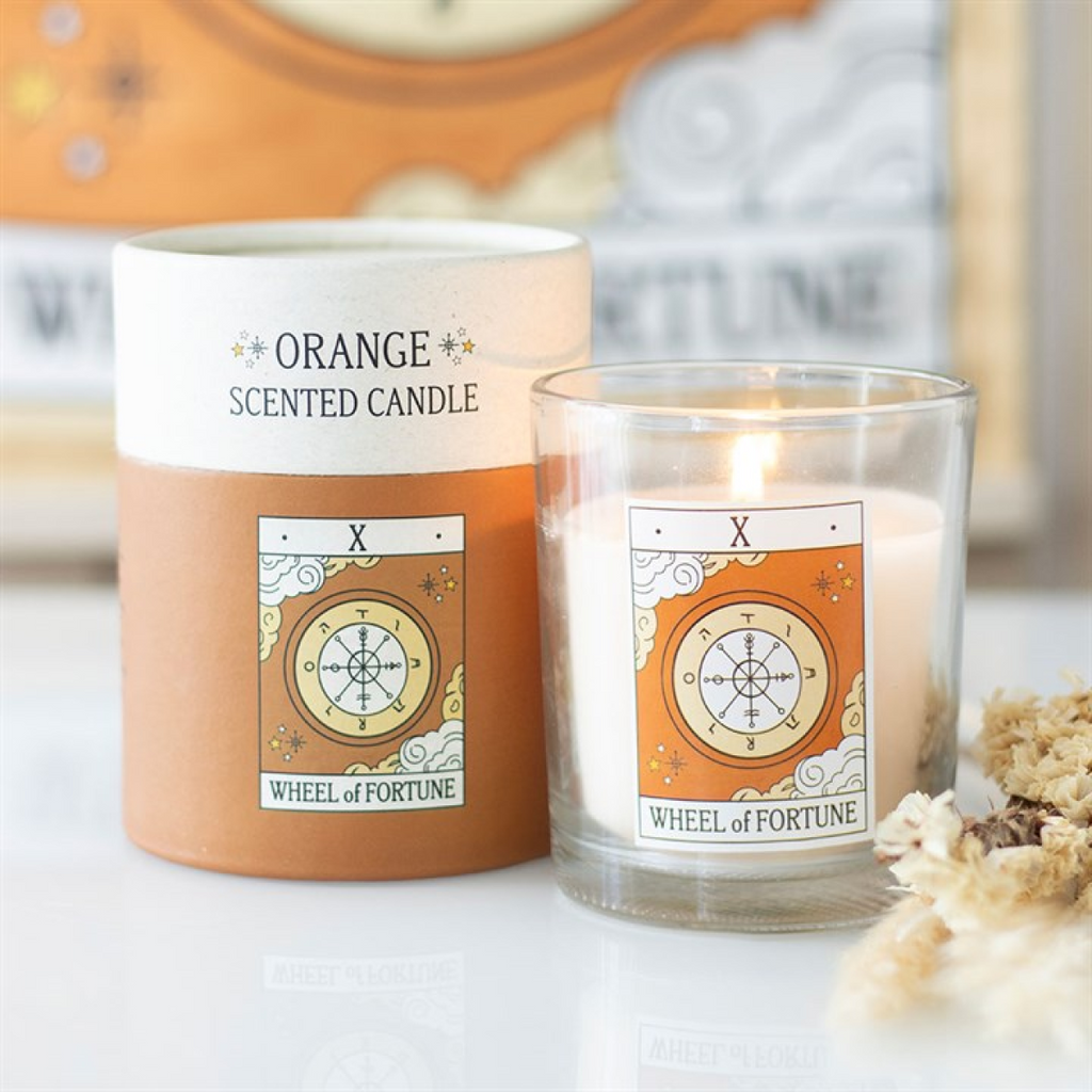 The Wheel of Fortune Vintage Tarot Orange Candle Something Different