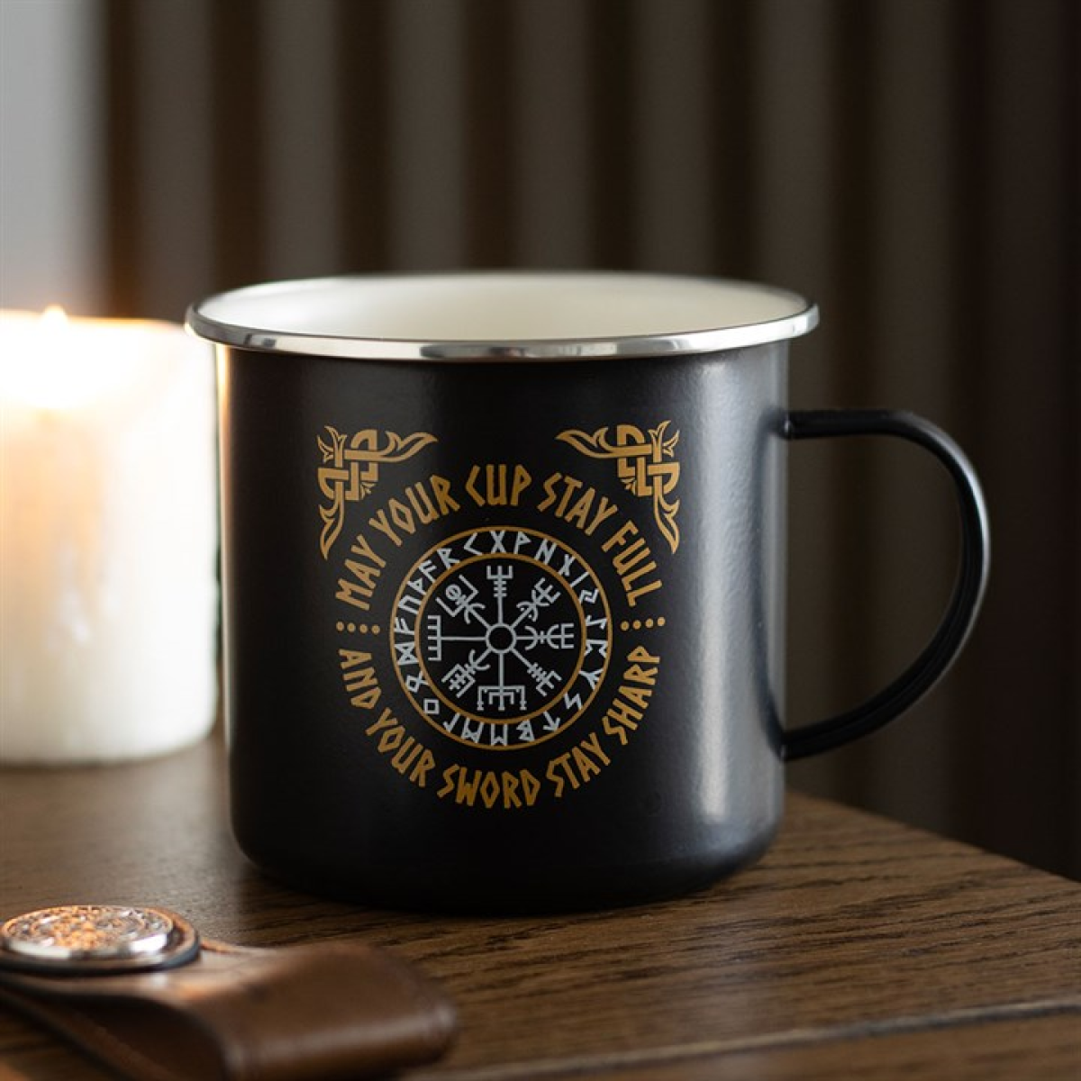 Viking Compass Enamel Mug Something Different
