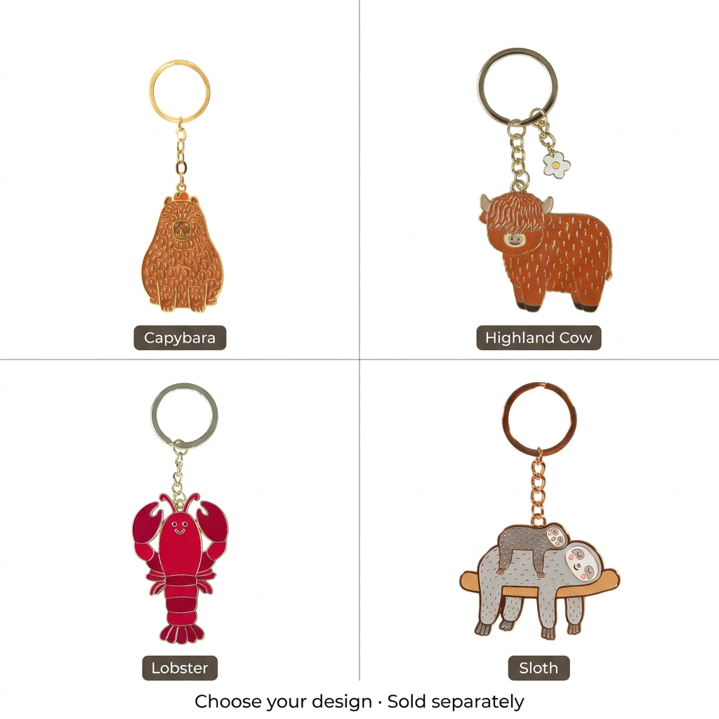 Square animal keyring variant image