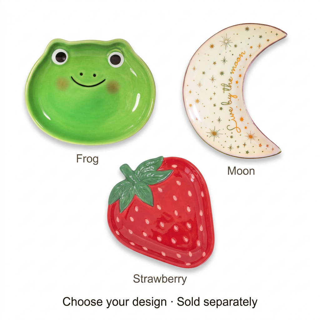 Square Frog, Moon and Strawberry trinket dish variant image