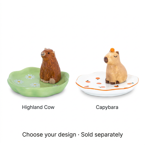 Square Highland Cow and Capybara trinket dish variant image