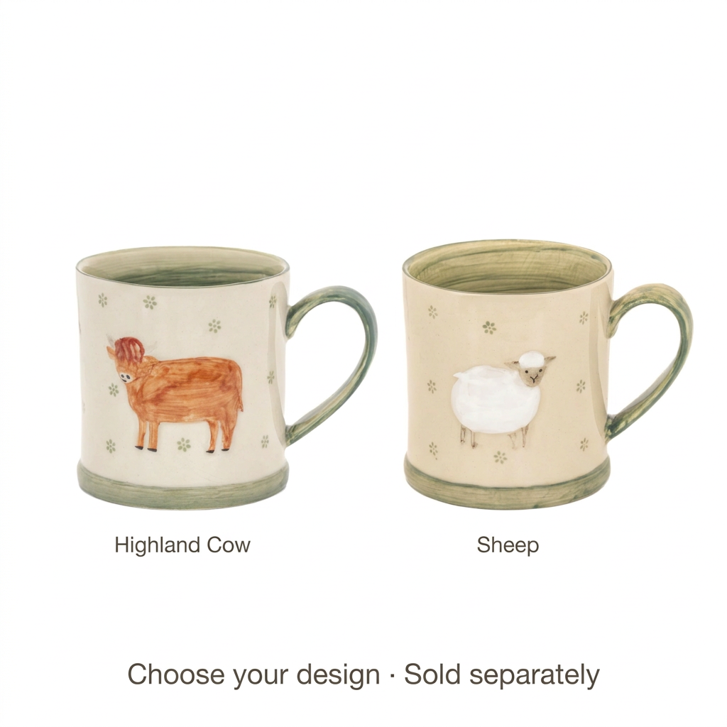 Square Highland Cow and Sheep mug variant image