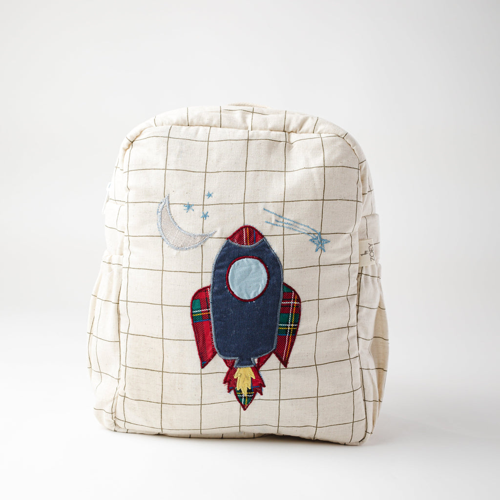 Chandrayaan Personalised School Bag, Hand-Embroidered