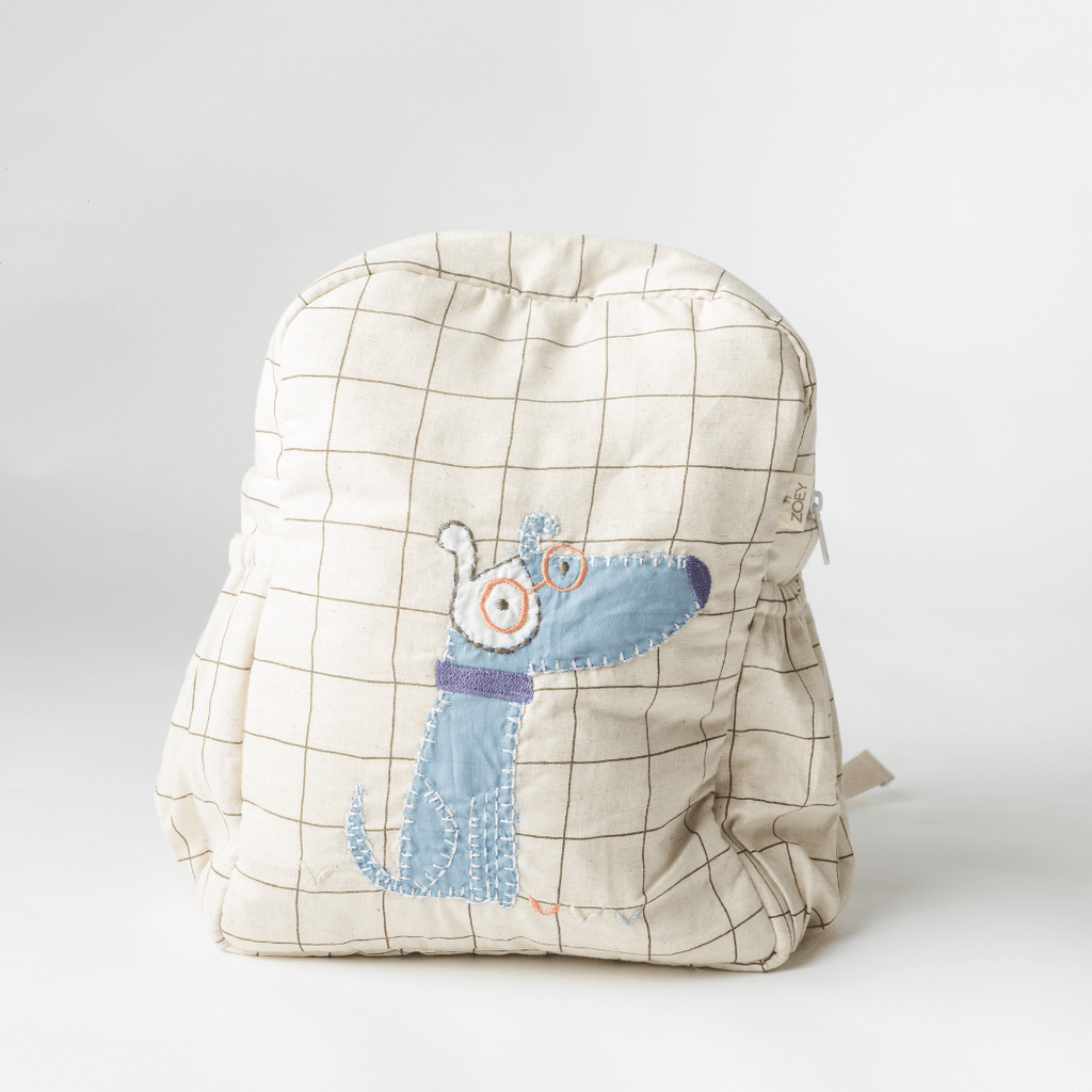Curious Ralph Personalised School Bag, Hand-Embroidered