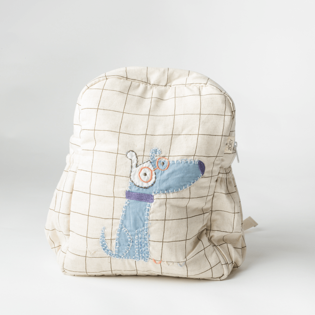 Curious Ralph Personalised School Bag, Hand-Embroidered