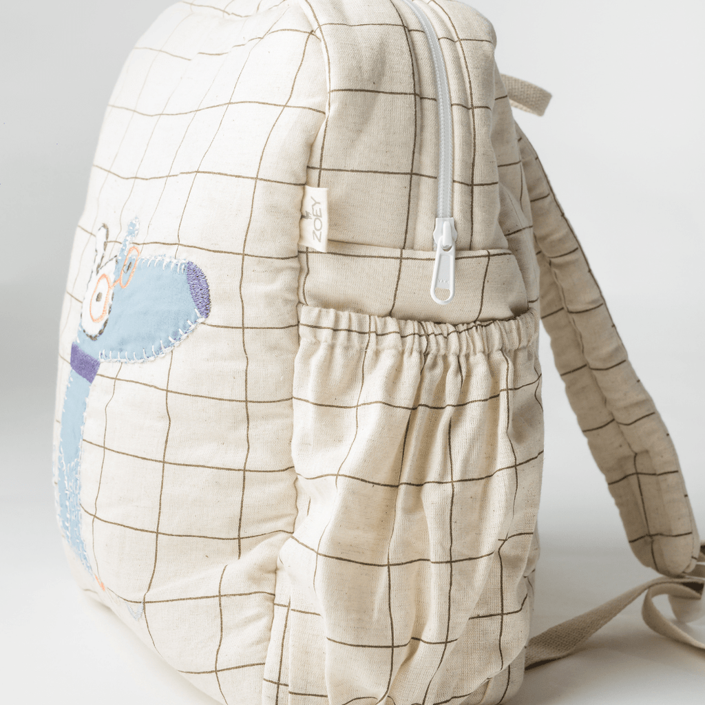 Curious Ralph Personalised School Bag, Hand-Embroidered