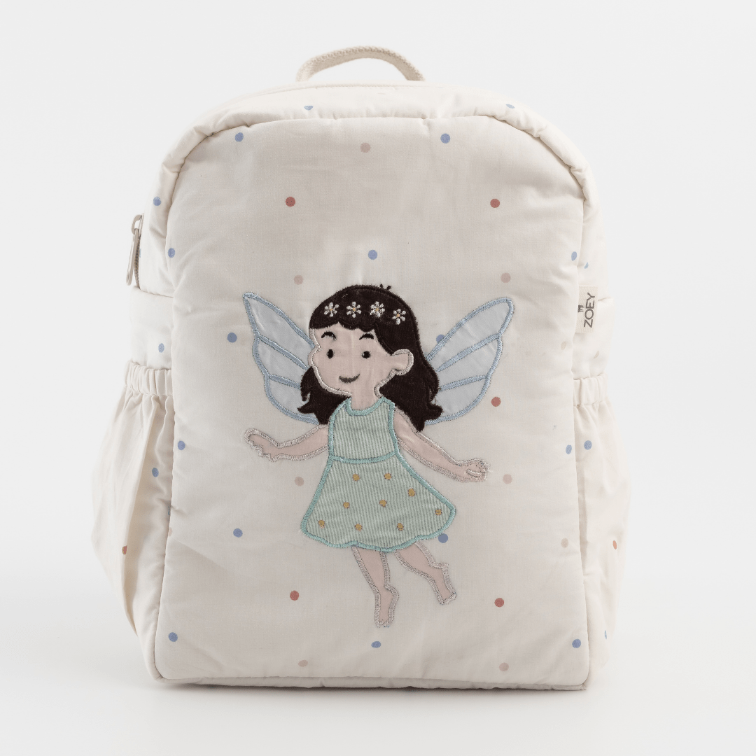 Fairy Whispers Personalised School Bag, Hand-Embroidered