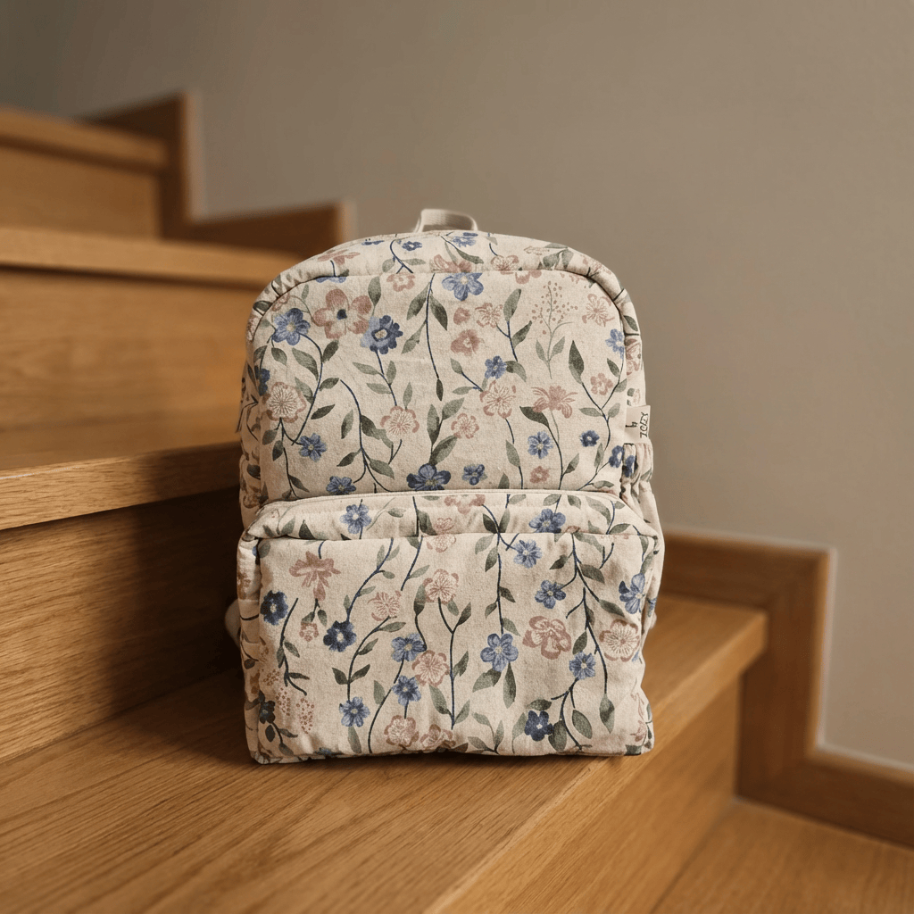 Flora Trail Personalised School Bag, Hand-Embroidered
