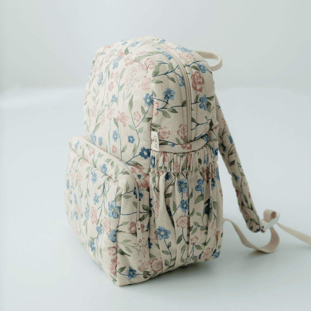 Flora Trail Personalised School Bag, Hand-Embroidered
