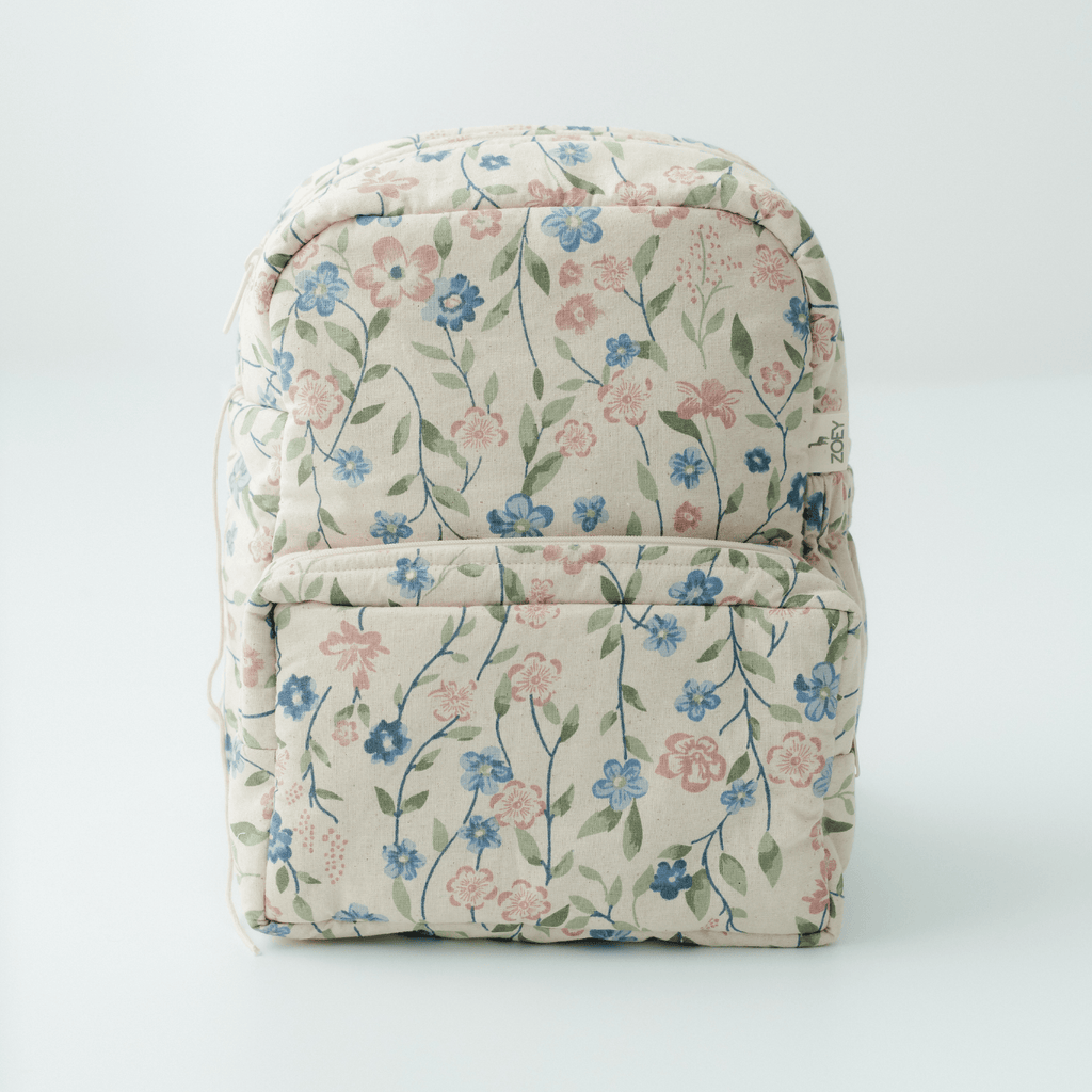 Flora Trail Personalised School Bag, Hand-Embroidered