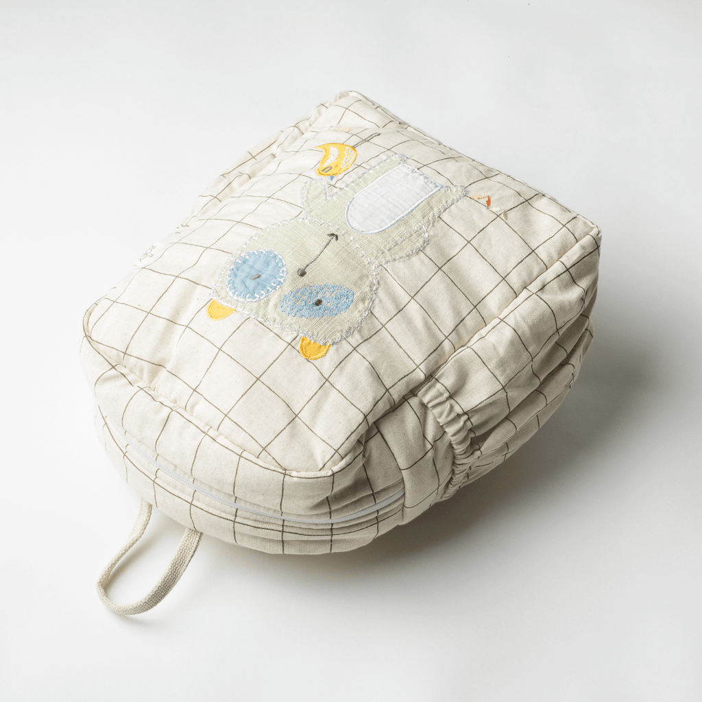 Playful Freddie Personalised School Bag, Hand-Embroidered