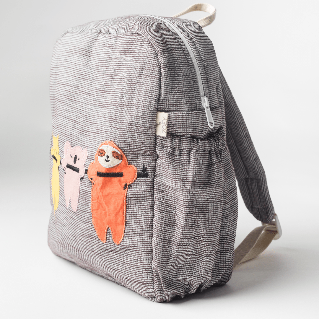 Three Amigos Personalised School Bag, Hand-Embroidered