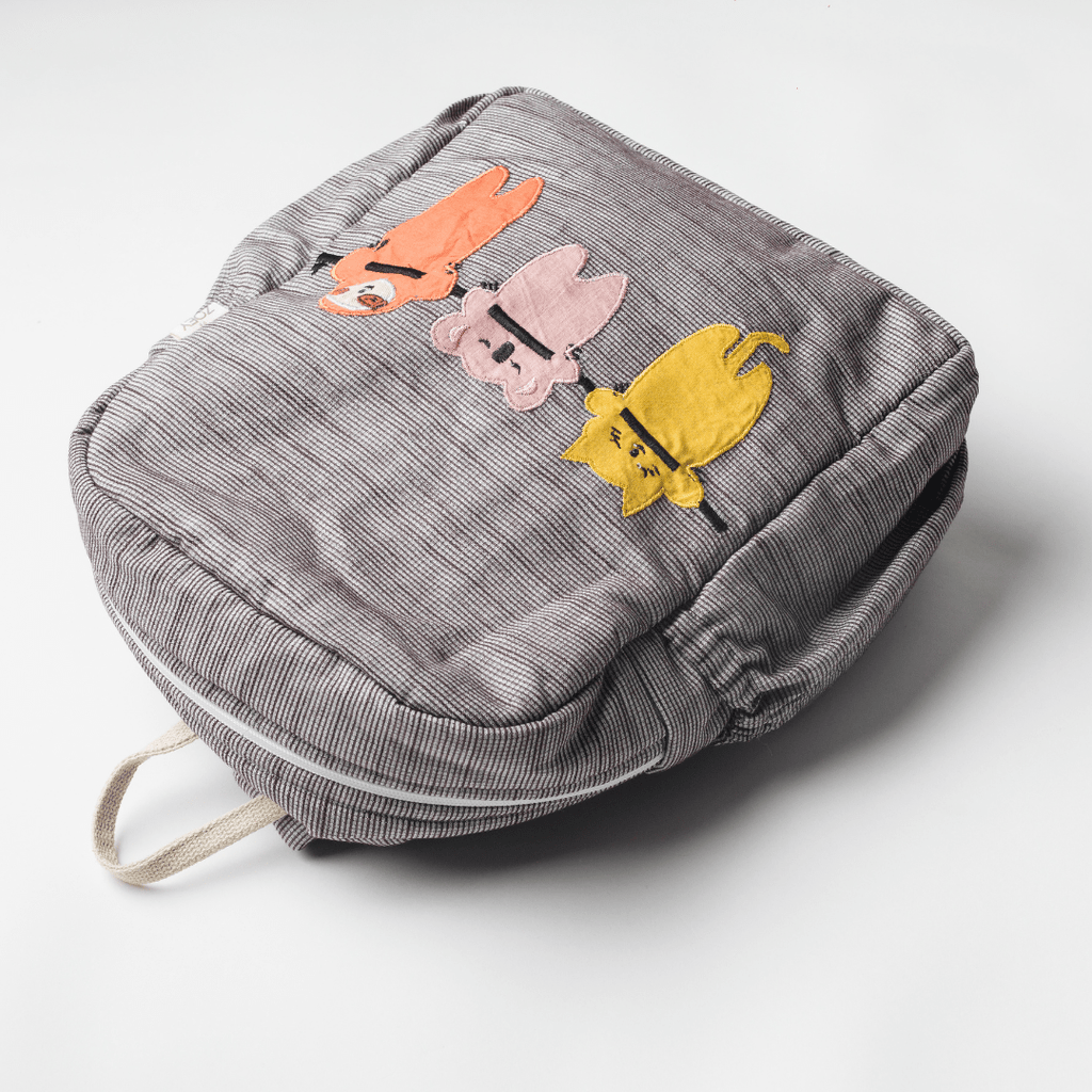 Three Amigos Personalised School Bag, Hand-Embroidered
