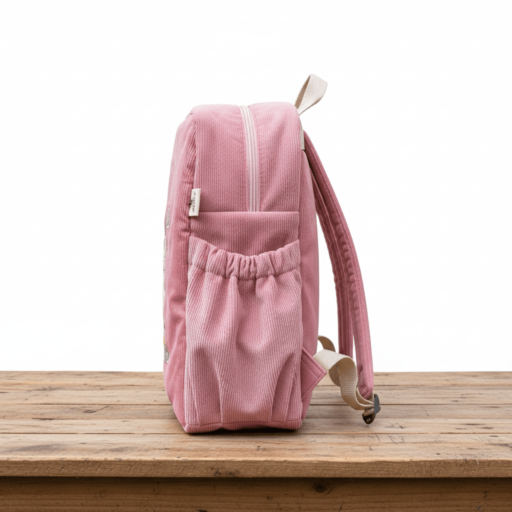 Unicorn Charm Personalised School Bag, Hand-Embroidered