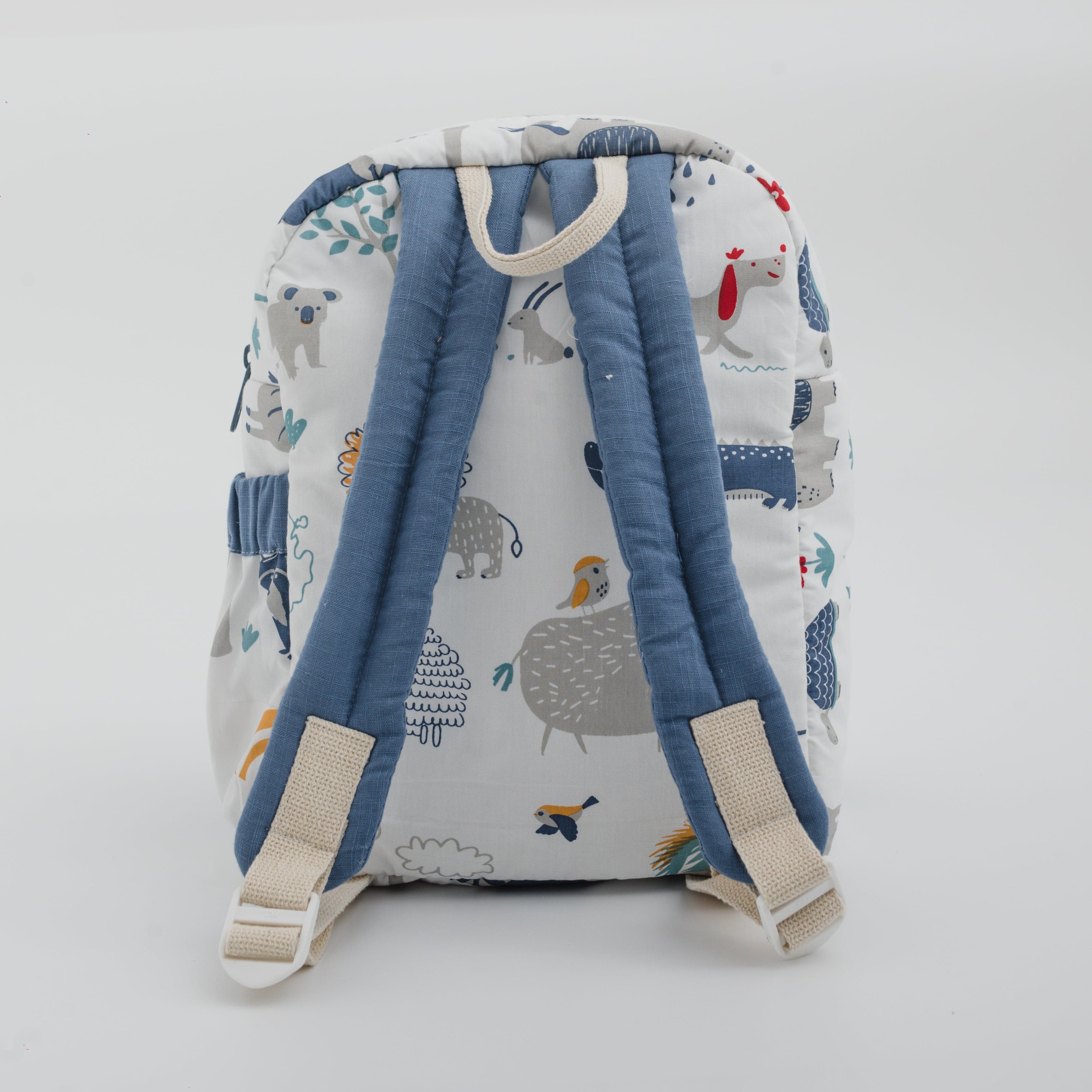 Happy Animal Tribe Personalised School Bag, Hand-Embroidered