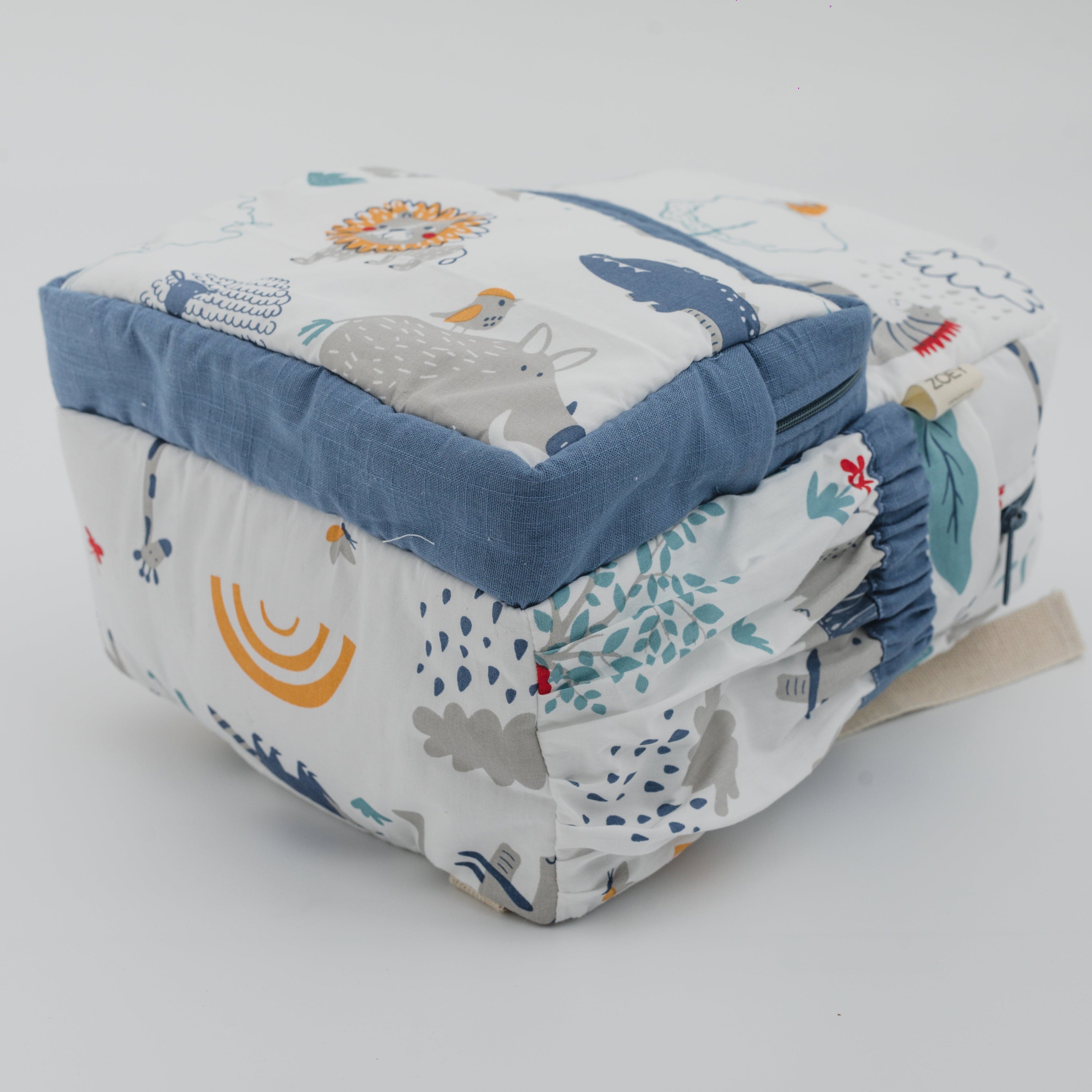 Happy Animal Tribe Personalised School Bag, Hand-Embroidered