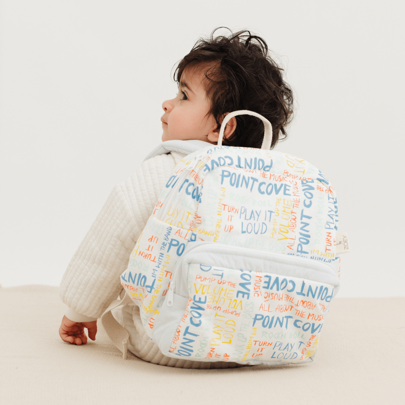 Scribble Dribble Personalised School Bag, Hand-Embroidered