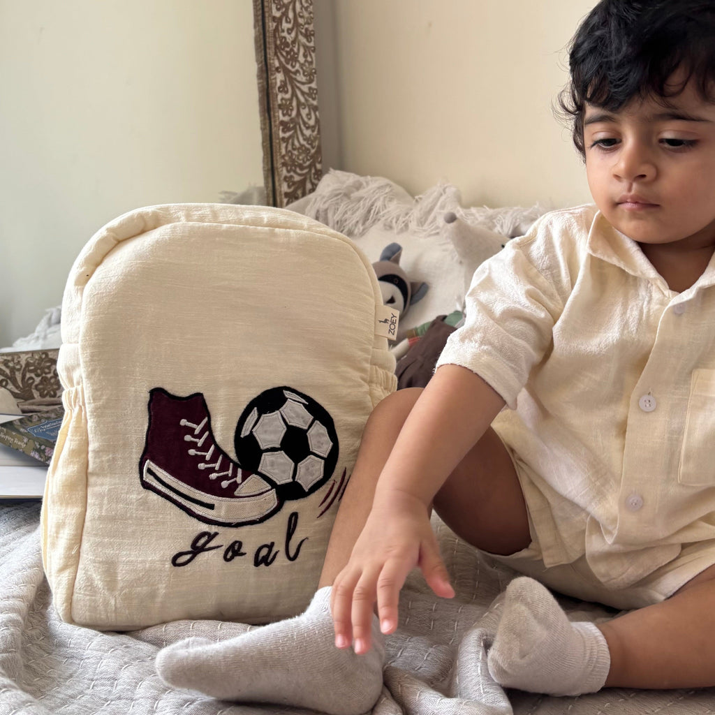 Football Club Personalised School Bag, Hand-Embroidered
