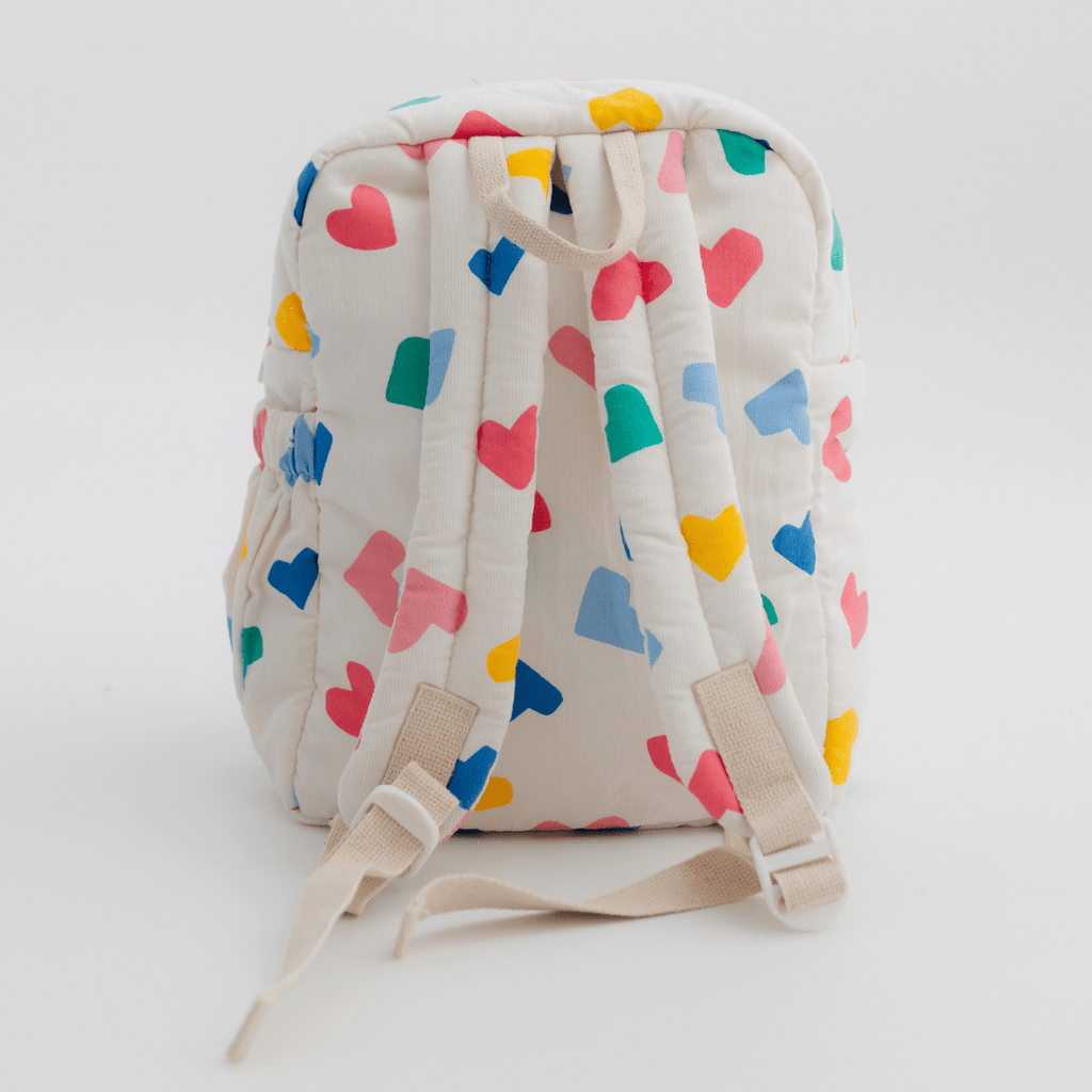 Happy Hearts Personalised School Bag, Hand-Embroidered