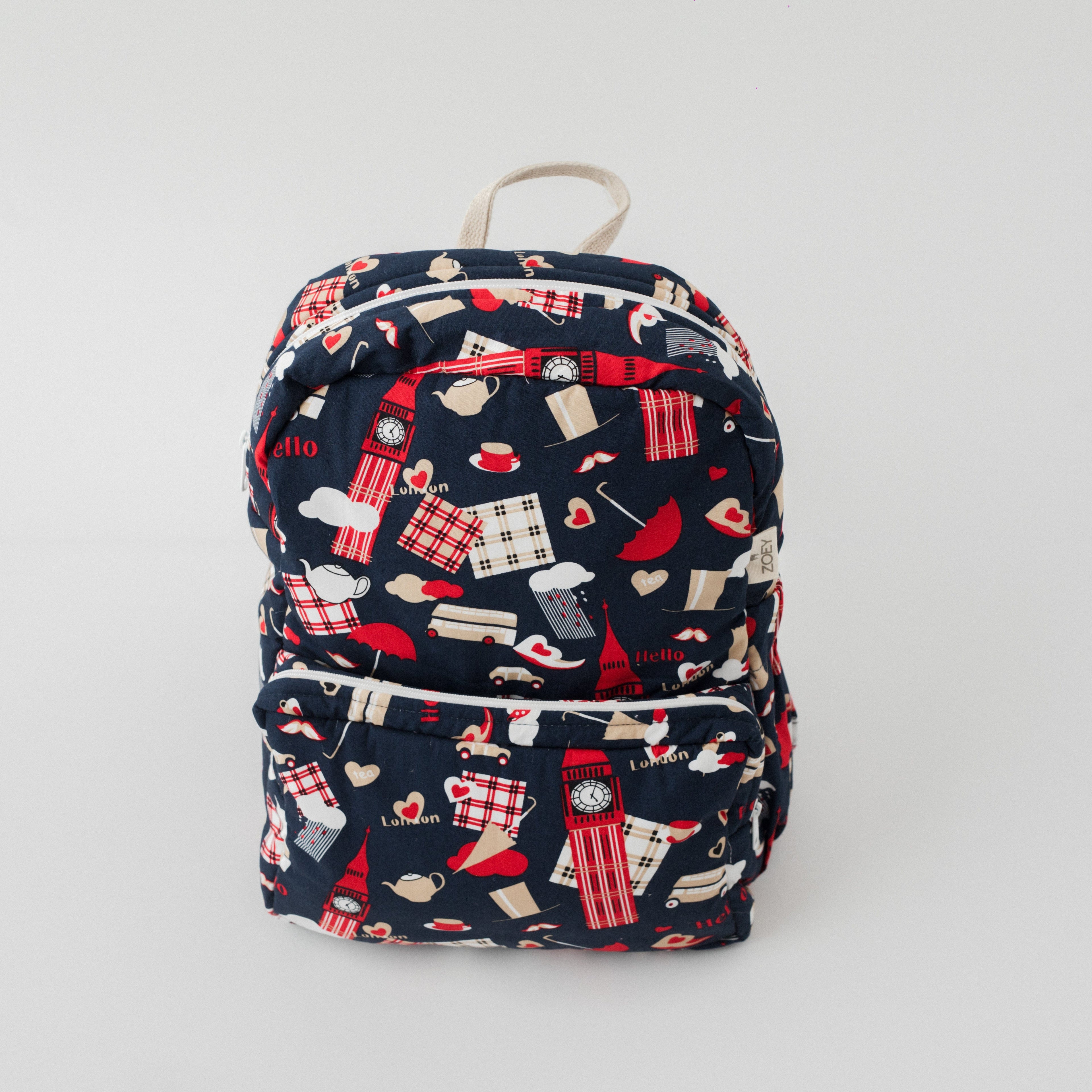 Trip To London Personalised School Bag, Hand-Embroidered