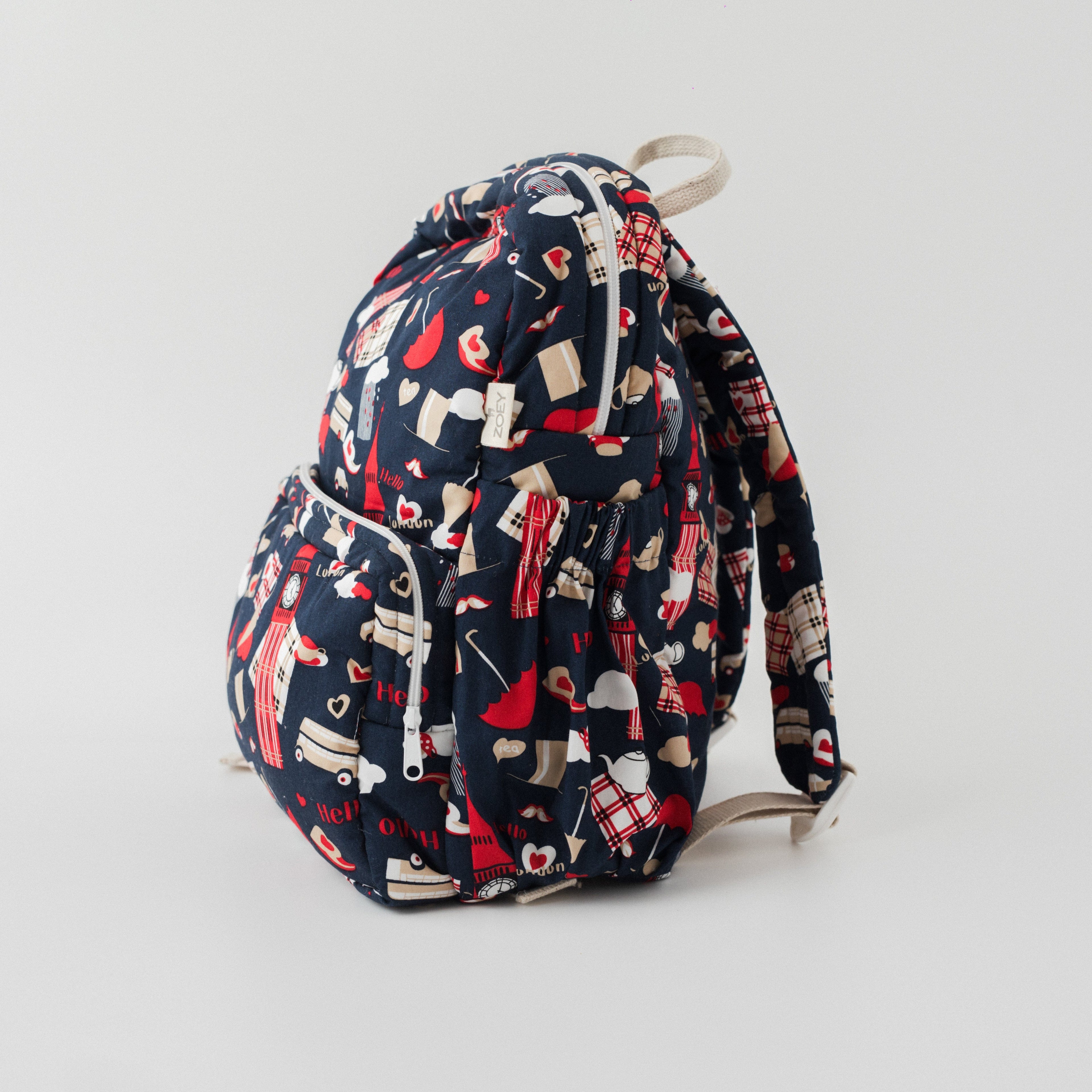 Trip To London Personalised School Bag, Hand-Embroidered