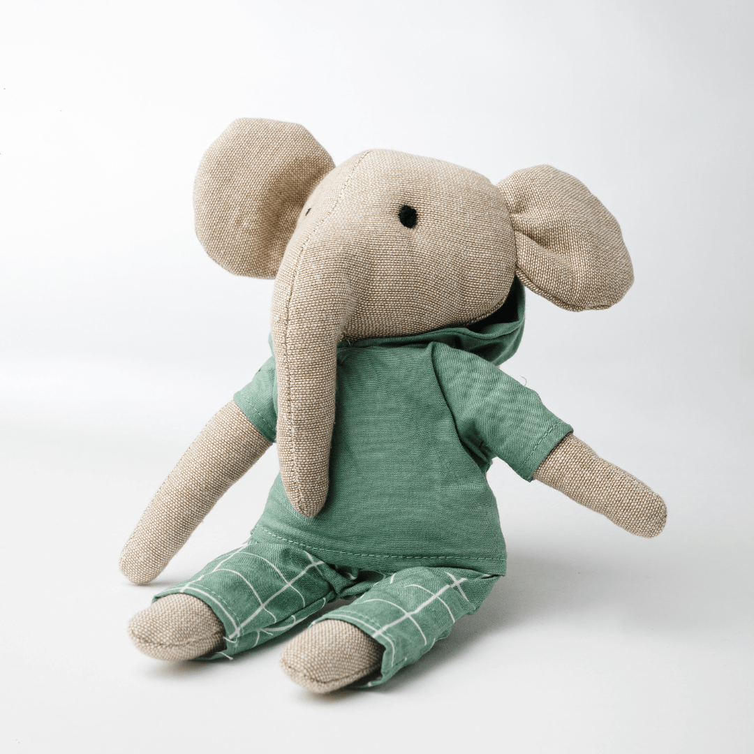 Lola & Lucas Elephant Toy Heirloom Cotton Soft Toy for Little Ones