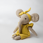 Lola & Lucas Elephant Toy Heirloom Cotton Soft Toy for Little Ones