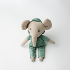 Lola & Lucas Elephant Toy Heirloom Cotton Soft Toy for Little Ones