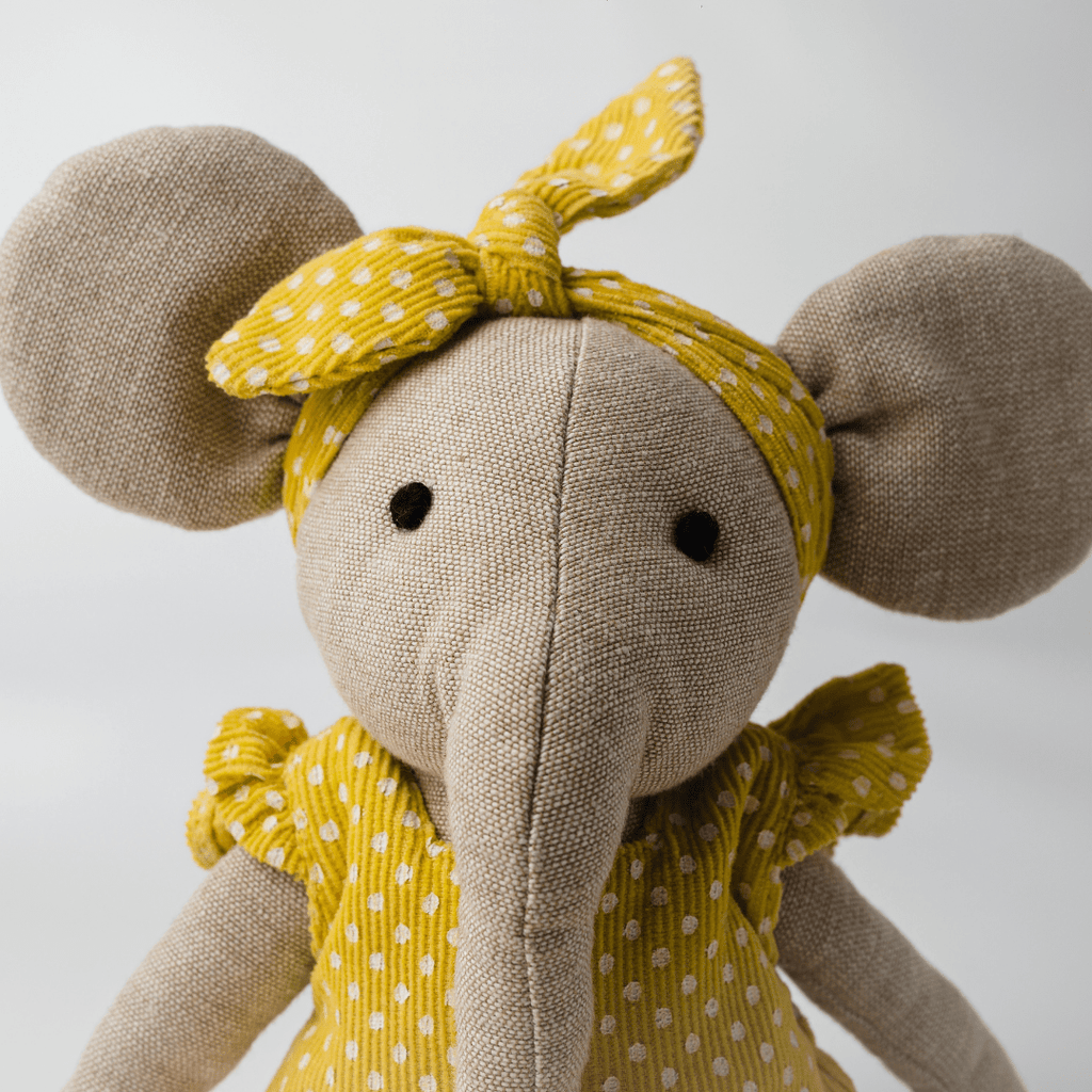 Lola the Dainty Elephant Heirloom Cotton Soft Toy for Little Ones
