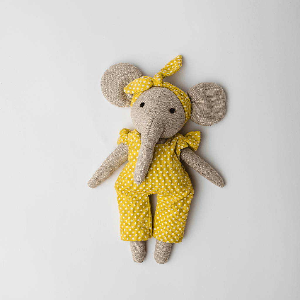 Lola the Dainty Elephant Heirloom Cotton Soft Toy for Little Ones