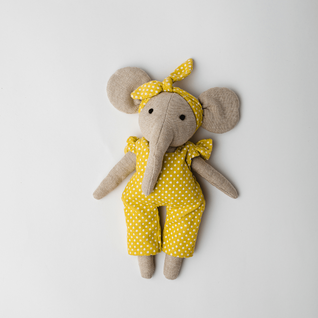 Lola the Dainty Elephant Heirloom Cotton Soft Toy for Little Ones