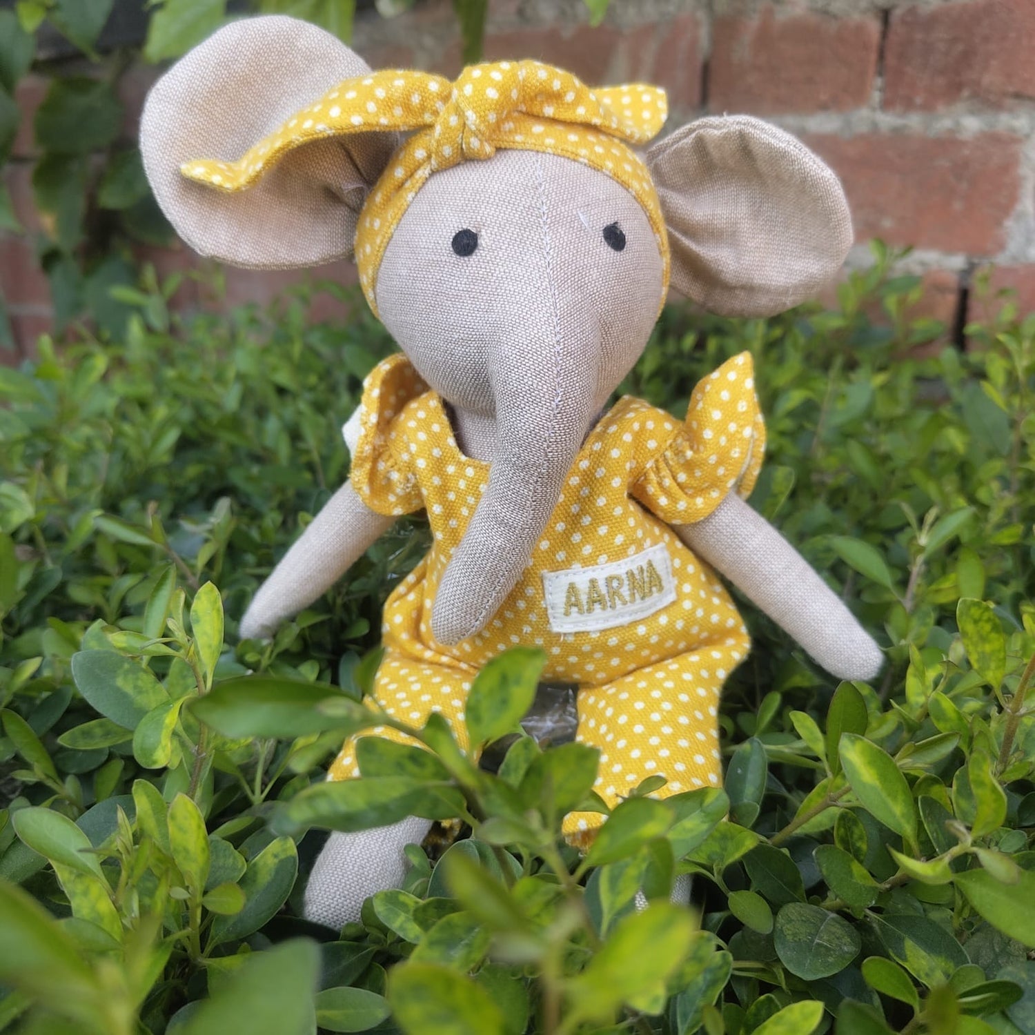 Lola the Dainty Elephant Heirloom Cotton Soft Toy for Little Ones