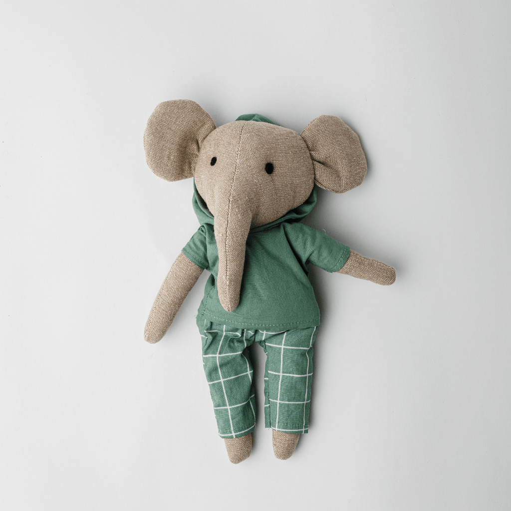 Lucas - The Groovy Elephant Heirloom Cotton Soft Toy for Little Ones