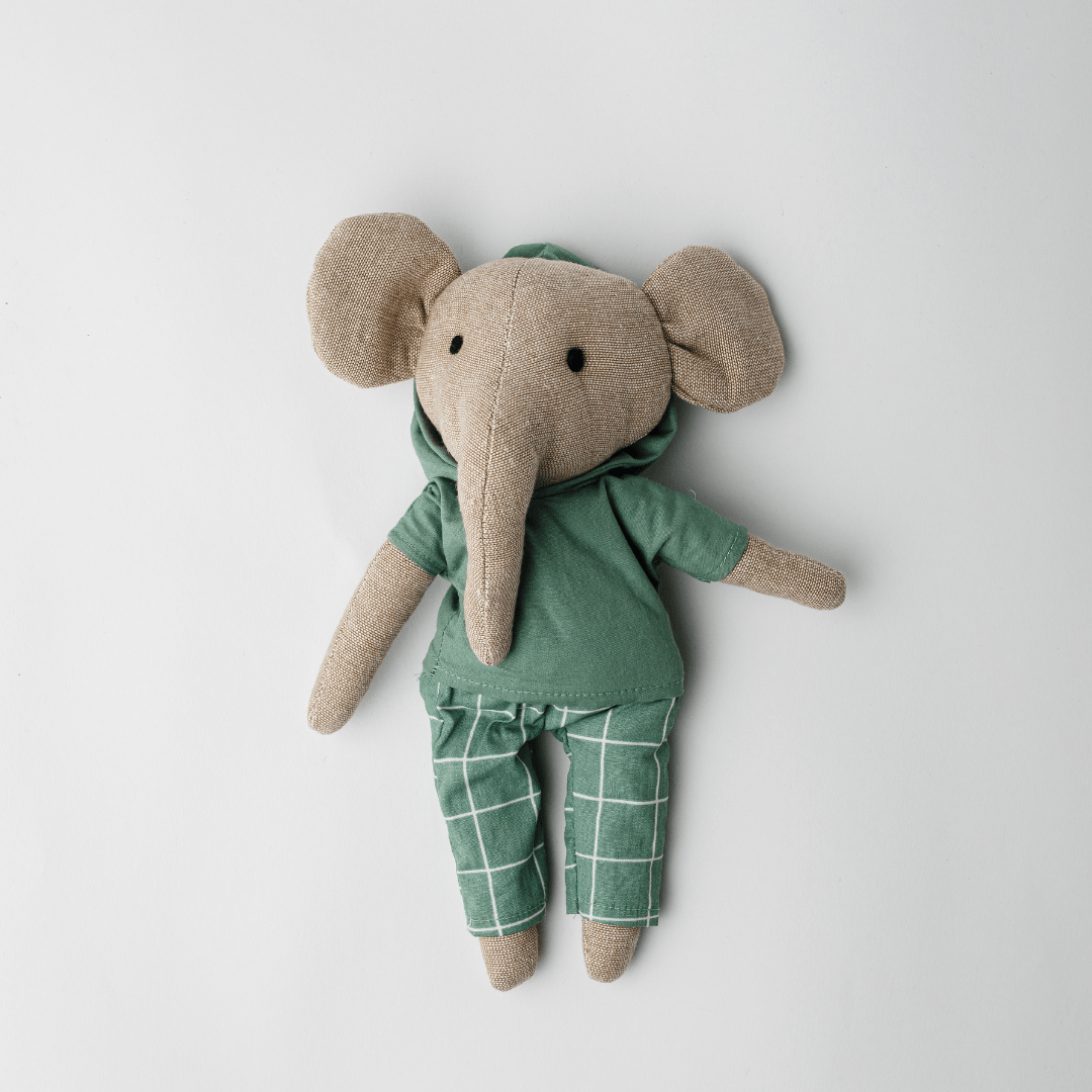 Lucas - The Groovy Elephant Heirloom Cotton Soft Toy for Little Ones