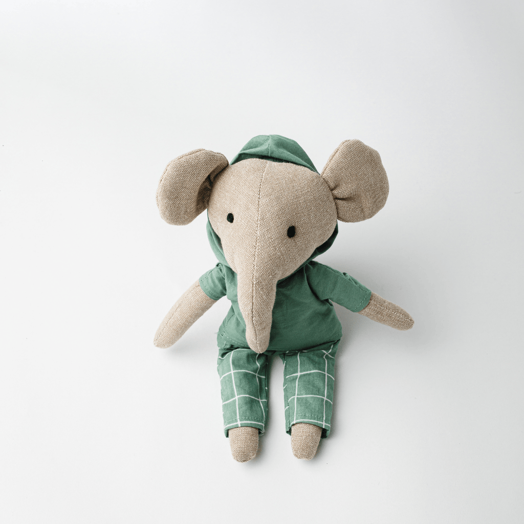 Lucas - The Groovy Elephant Heirloom Cotton Soft Toy for Little Ones