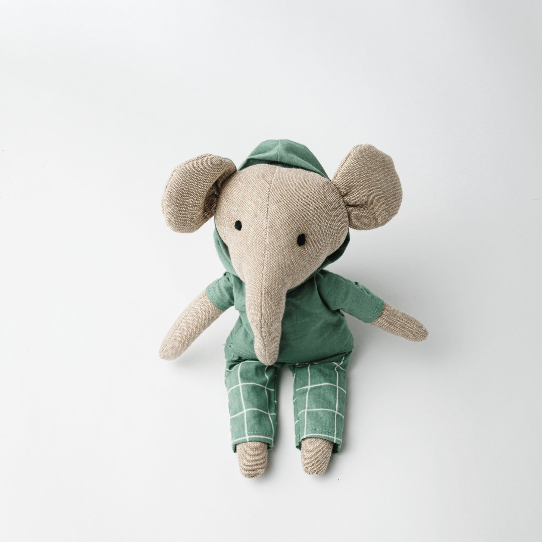 Lucas - The Groovy Elephant Heirloom Cotton Soft Toy for Little Ones