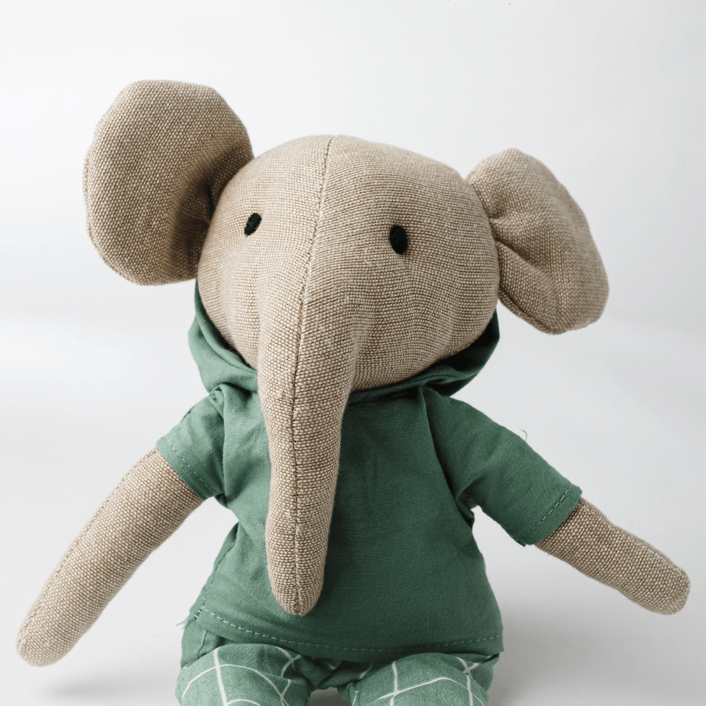 Lucas - The Groovy Elephant Heirloom Cotton Soft Toy for Little Ones