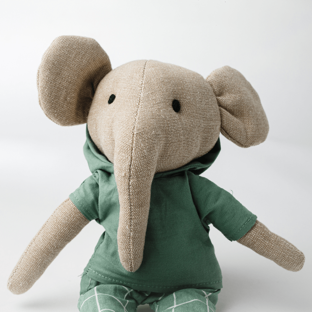 Lucas - The Groovy Elephant Heirloom Cotton Soft Toy for Little Ones
