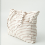 Almond Stripe Tote Nappy Bag (100% Cotton)