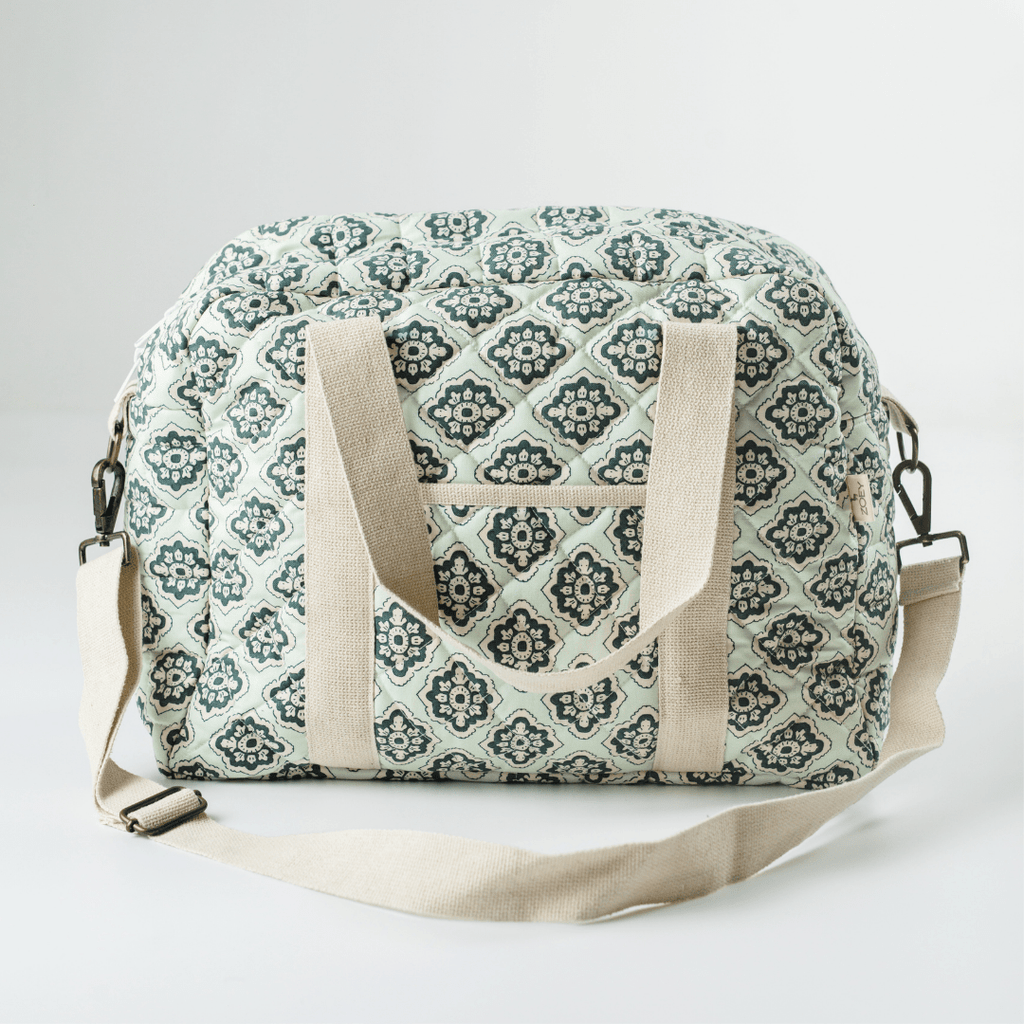 Emerald Trellis Nappy Bag (100% Cotton)