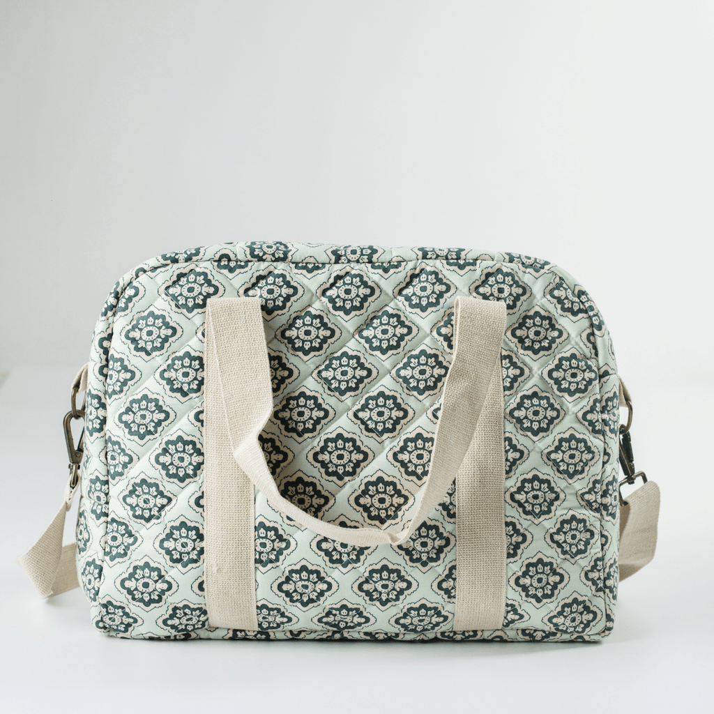 Emerald Trellis Nappy Bag (100% Cotton)