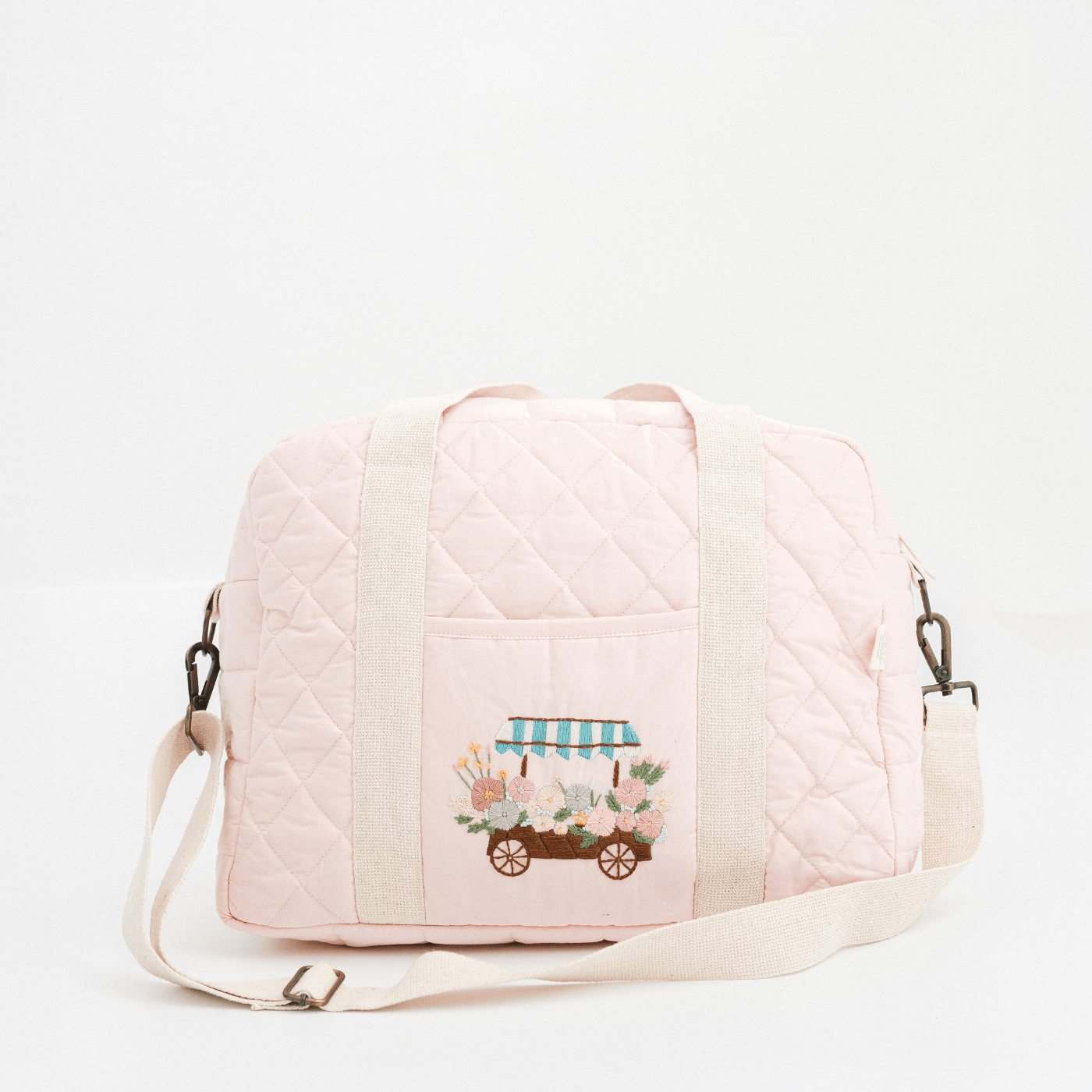 Hand Embroidered Meadow Cart Nappy Bag