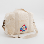 Hand Embroidered Songbirds Perch Nappy Bag (Pure Cotton)